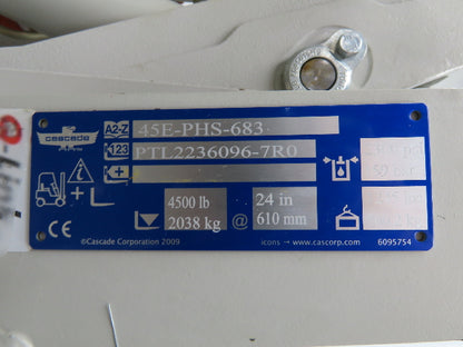 Cascade 45E-PHS Forklift Push Pull Attachment 4500 LB Cap 48" Slip Sheet Class 3