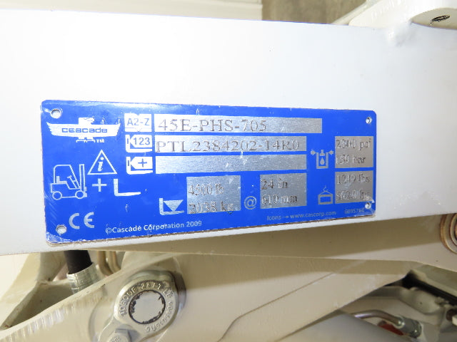 Cascade 45E-PHS Forklift Push Pull Attachment 4500 LB Cap 48" Slip Sheet Class 3