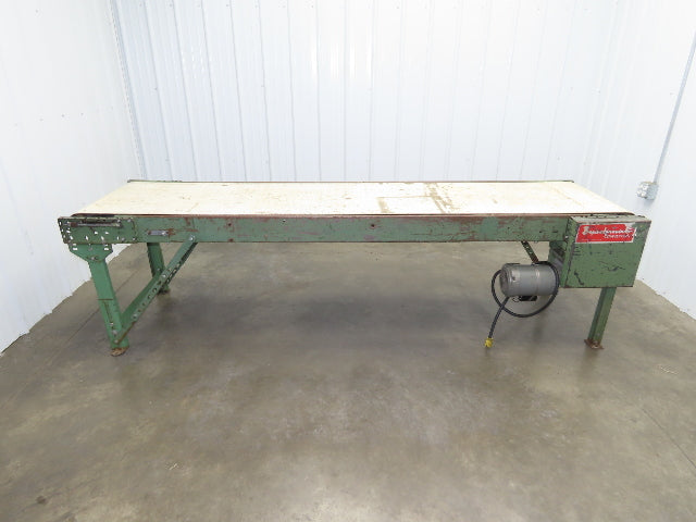 Buschmann 29"x 9' Slider Bed Conveyor 24"Belt 115/230V 1PH 32FPM Chain Drive