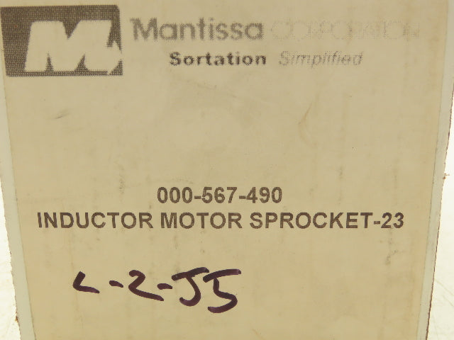Mantissa 000-567-490 Rev A Inductor Motor Sprocket 23 Tooth 1-1/16"W .6260/.6265