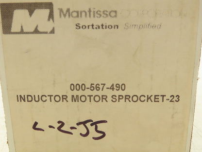Mantissa 000-567-490 Rev A Inductor Motor Sprocket 23 Tooth 1-1/16"W .6260/.6265