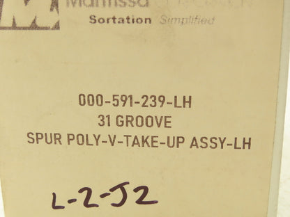 Mantissa 000-591-239-LH Spur Poly-V Take-Up Assembly Left Hand 31 Groove 3 Inch