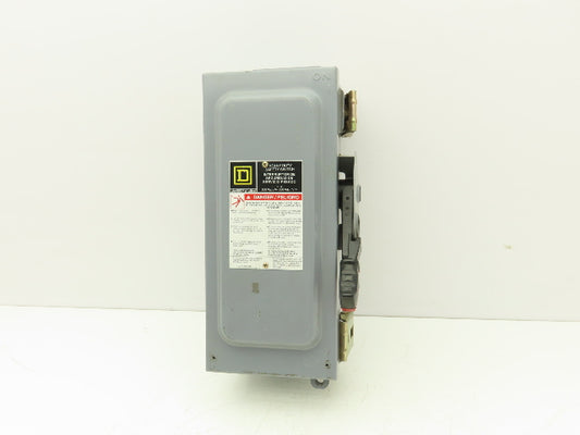 Square D H361A Safety Disconnect Switch Fusible 30A 600V 30HP  3 Pole Ser F06