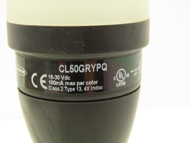 Banner CL50GRYPQ 50mm 3-Color LED Light 6" Column 18-30V DC 4-Pin M12 QD CL50