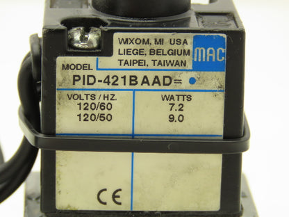 MAC 55B-11-PI-421BAAD Pneumatic Solenoid Valve 1/4"npt 120V PID-421BAAD