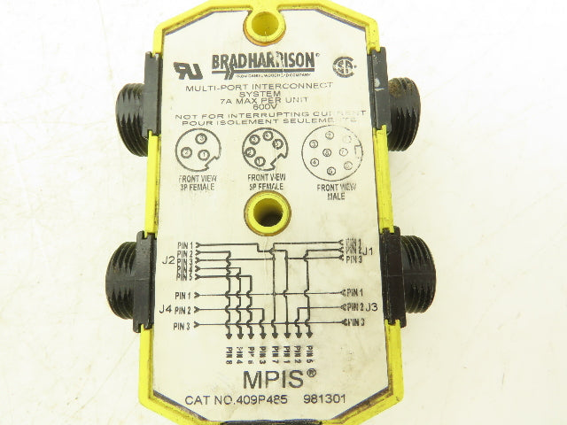 Brad Harrison 409P485 Multi-Port Interconnect System 4 Port 600V 7A Lot Of 2