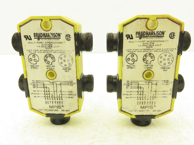 Brad Harrison 409P485 Multi-Port Interconnect System 4 Port 600V 7A Lot Of 2