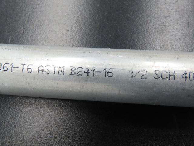 Kaiser B241-16 Aluminum 6061-T6 Seamless 1/2" Sch 40 Pipe 60" Threaded Lot of 4