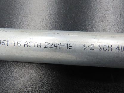 Kaiser B241-16 Aluminum 6061-T6 Seamless 1/2" Sch 40 Pipe 60" Threaded Lot of 4