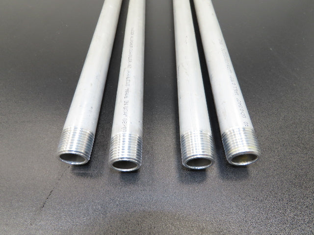 Kaiser B241-16 Aluminum 6061-T6 Seamless 1/2" Sch 40 Pipe 60" Threaded Lot of 4