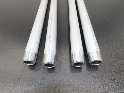 Kaiser B241-16 Aluminum 6061-T6 Seamless 1/2" Sch 40 Pipe 60" Threaded Lot of 4