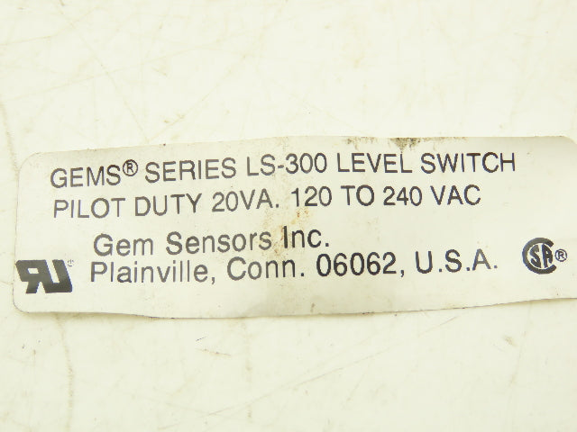 Gems Sensors LS-300 Gems Series LS-300 Level Switch Pilot Duty 20VA Lot Of 2
