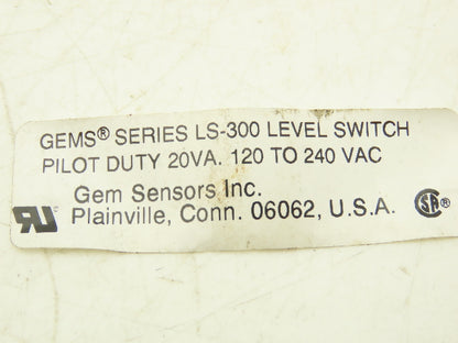 Gems Sensors LS-300 Gems Series LS-300 Level Switch Pilot Duty 20VA Lot Of 2