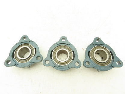 Dodge SCS 1-3/16 Light Duty 3-Bolt Flange Ball Bearing 1-3/16" Bore  Lot of 3