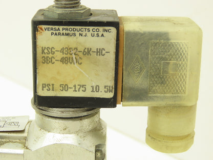 Versa KSG-4332-6K-HC-38C 48VDC Directional Pneumatic Valve 50-175PSI  Lot Of 2