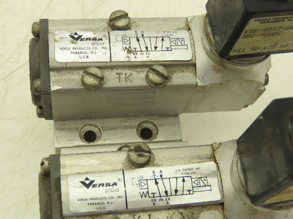 Versa KSG-4332-6K-HC-38C 48VDC Directional Pneumatic Valve 50-175PSI  Lot Of 2