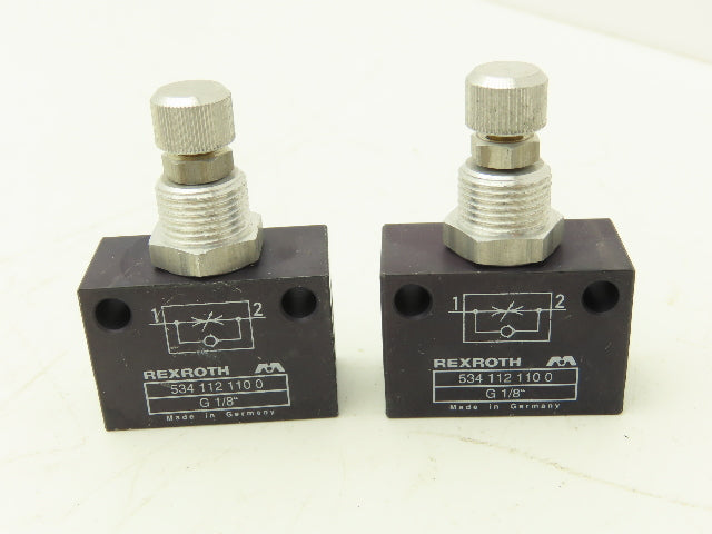 Rexroth 534-112-110-0 Flow Control Valve G 1/8" Lot Of 2