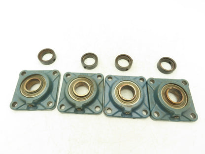 Dodge F4B-SXV-107 Flange Mount Ball Bearing 4-Bolt 1-7/16" Shaft Lot of 4