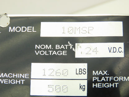 JLG 4923383 Wire Harness Motor Drive Assembly Rev E 10MSP Mobile Stock Picker