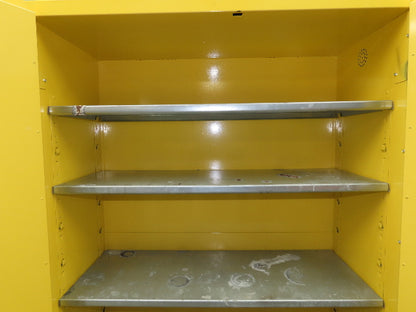 Eagle Flammable Safety Cabinet 60 Gallon Yellow 4 Shelf Dual Door Liquid