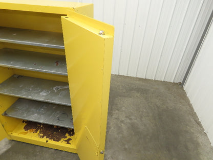 Eagle Flammable Safety Cabinet 60 Gallon Yellow 4 Shelf Dual Door Liquid