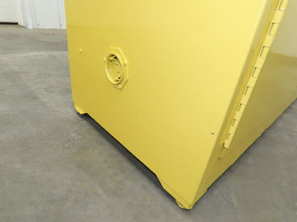 Eagle Flammable Safety Cabinet 60 Gallon Yellow 4 Shelf Dual Door Liquid