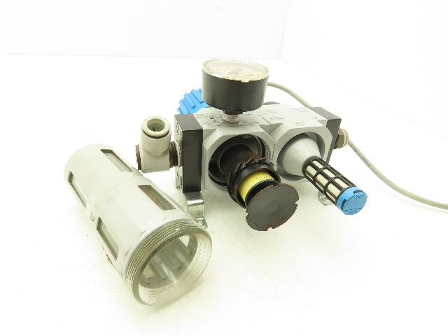 Festo Solenoid Operated On/Off Piston Gate Valve with Filter Regulator 240PSI