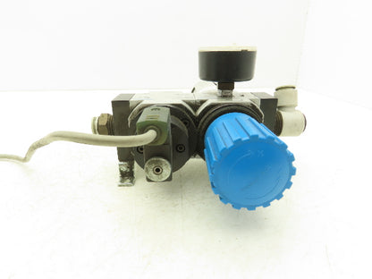 Festo Solenoid Operated On/Off Piston Gate Valve with Filter Regulator 240PSI