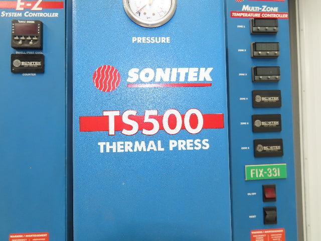 Sonitek TS500 Thermal Press Heat Staking Machine 3 Zone PLC Control 120V