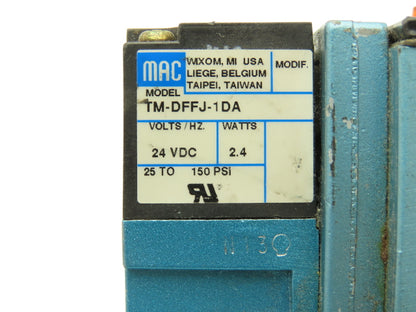 Mac 82A-EC-CKA-TM-DFFP-1DA Pneumatic Solenoid Valve W/Manifold 24VDC 25-150PSI
