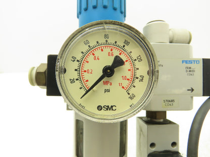 Festo LFR-D-MIDI Filter Regulator/Pressure Switch/Branching Module/ Lot of 2