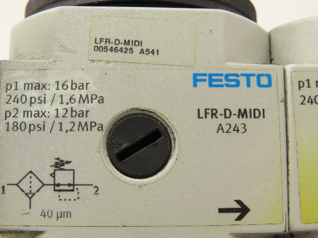 Festo LFR-D-MIDI Filter Regulator/Pressure Switch/Branching Module/ Lot of 2