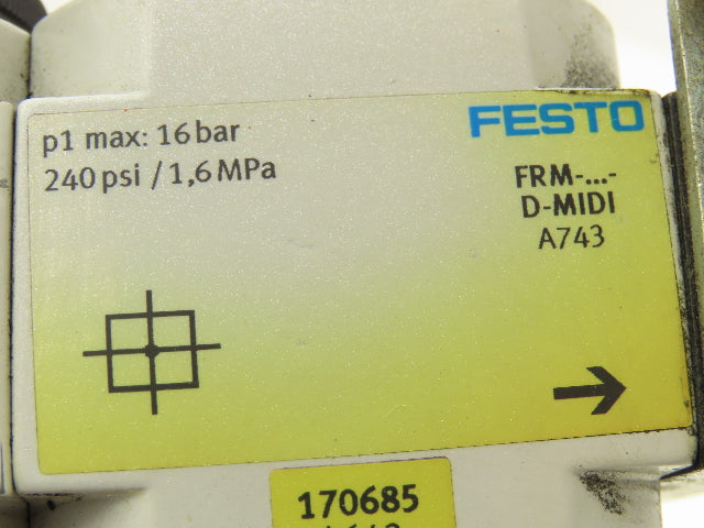 Festo LFR-D-MIDI Filter Regulator/Pressure Switch/Branching Module/ Lot of 2