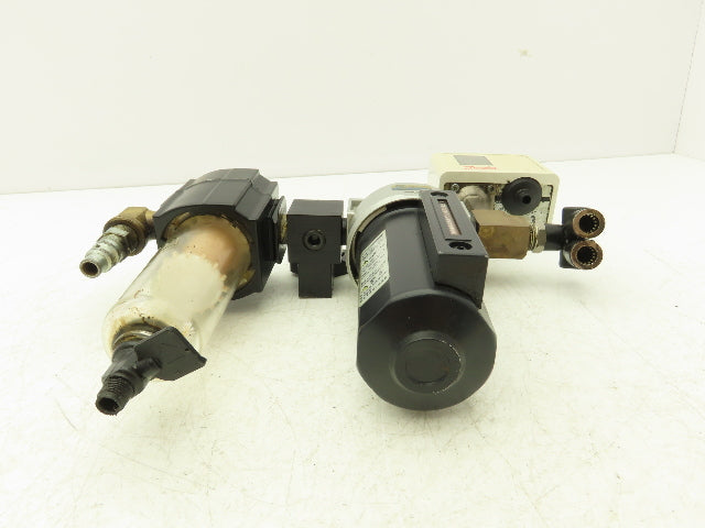 Norgren F73G-3AN-QT3 Water Filter, Mindman Oiler, Danfoss Pressure Switch 250PSI