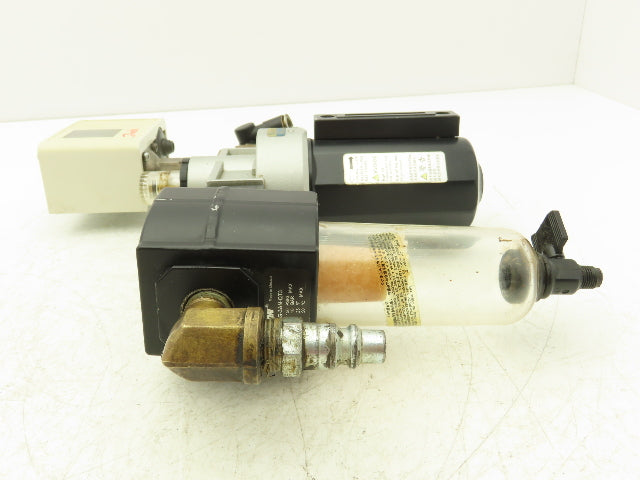 Norgren F73G-3AN-QT3 Water Filter, Mindman Oiler, Danfoss Pressure Switch 250PSI