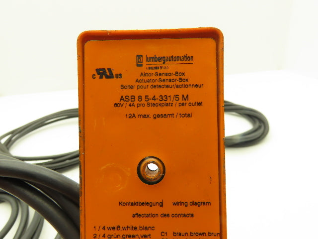 Lumberg Automation ASB 8 5-4-331/5 M 8 Port Sensor Breakout 7' Cable Lot of 4