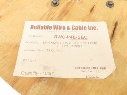 Reliable Wire RWC-P4E-SEC Plenum Access Control Spool 22AWG 2C 4C 18AWG 4C 114'