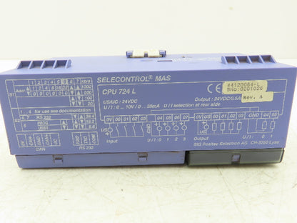 Selecontrol MAS CPU 724 L PLC Output Module 24VDC .5Amp Rev A