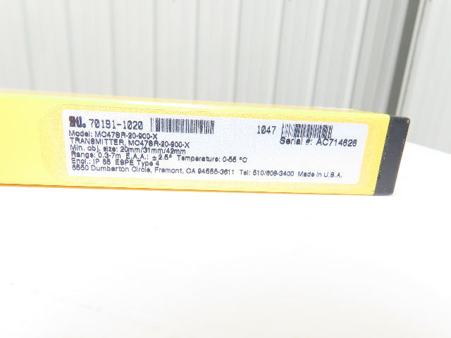 STI MC478R-20-900-X Micro Safe MC4700 Series Light Curtain Transmitter 900mm