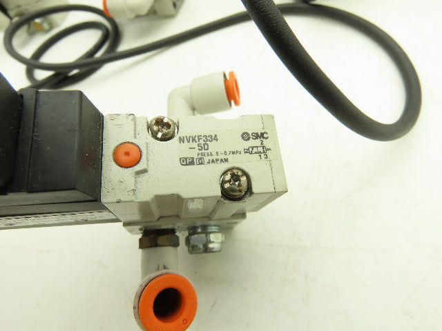 SMC NVKF334-5D-01T Base Mounted Solenoid Valve 3-Port 1/8" NPT 24VDC Lot of 10