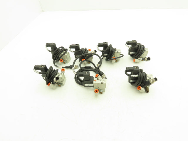 SMC NVKF334-5D-01T Solenoid Valve 3-Port 1/8" NPT 24VDC 4' Din Cord Lot of 7