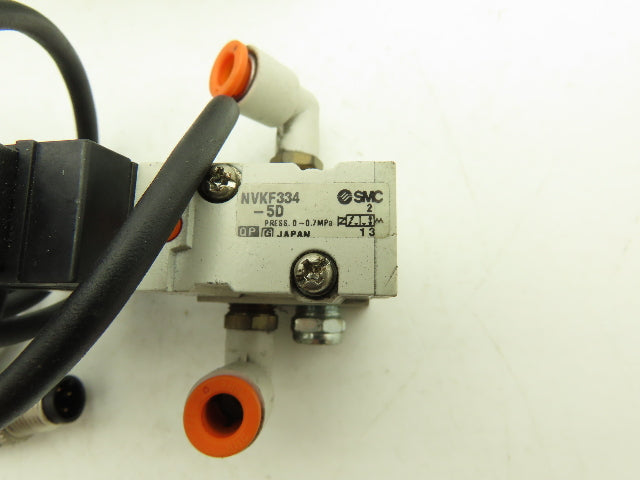 SMC NVKF334-5D-01T Solenoid Valve 3-Port 1/8" NPT 24VDC 4' Din Cord Lot of 7