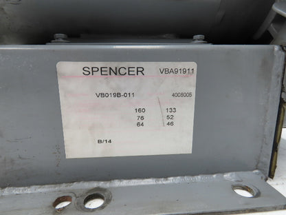 Spencer VB-019B-011 Regenerative Blower 2.5Hp 460V 160CFM 1-1/2" NPT Reversible
