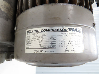 Teral VFC700A-7W Regenerative Blower Ring Compressor 5.0kW 460V 3Ph 254CFM 2"NPT