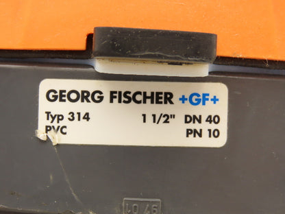 Georg Fischer 314  1-1/2" Manual Diaphragm Valve PVC/PTFE *Missing socket ends*
