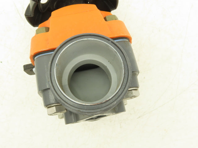 Georg Fischer 314  1-1/2" Manual Diaphragm Valve PVC/PTFE *Missing socket ends*