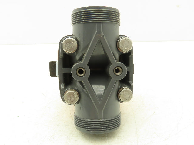 Georg Fischer 314  1-1/2" Manual Diaphragm Valve PVC/PTFE *Missing socket ends*