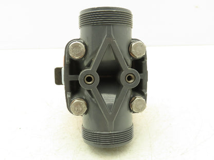Georg Fischer 314  1-1/2" Manual Diaphragm Valve PVC/PTFE *Missing socket ends*