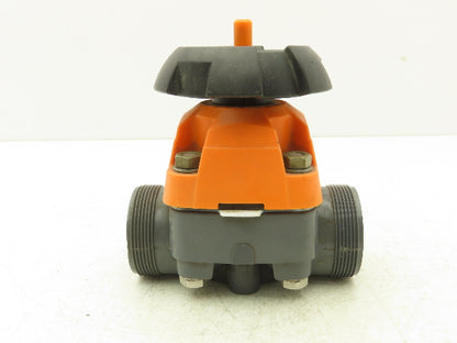 Georg Fischer 314  1-1/2" Manual Diaphragm Valve PVC/PTFE *Missing socket ends*