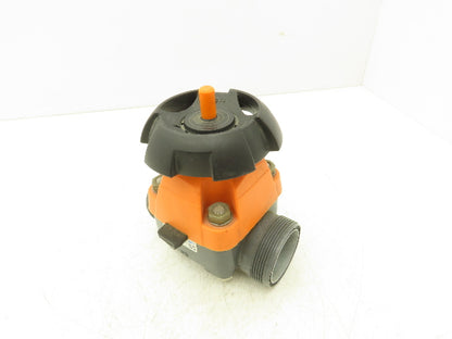 Georg Fischer 314  1-1/2" Manual Diaphragm Valve PVC/PTFE *Missing socket ends*
